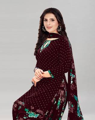 Dark brown printed crepe salwar 2