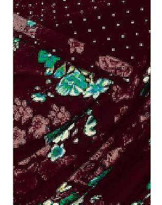 Dark brown printed crepe salwar 4