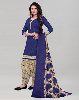 Blue printed crepe salwar 2