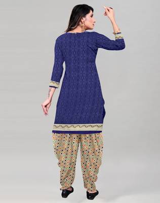 Blue printed crepe salwar 3