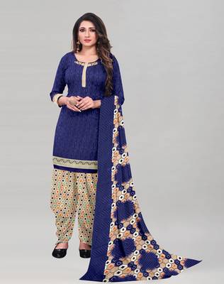 Blue printed crepe salwar 4