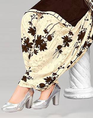 Dark brown printed crepe salwar 3