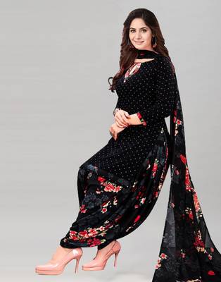 Black printed crepe salwar 1