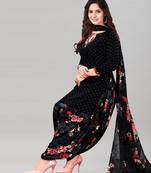 Black printed crepe salwar