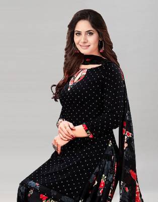 Black printed crepe salwar 2
