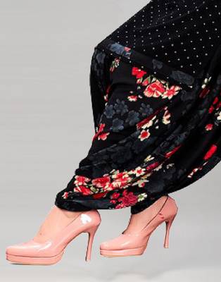 Black printed crepe salwar 3
