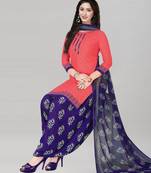 Pink printed crepe salwar