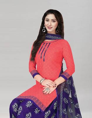 Pink printed crepe salwar 2