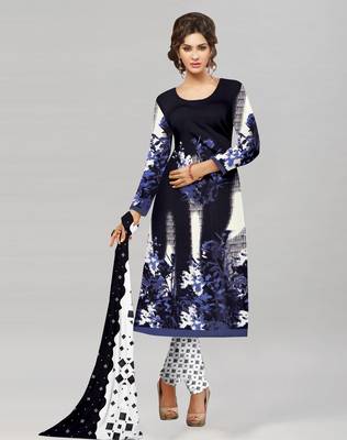Blue printed crepe salwar 1