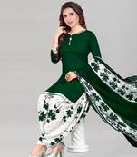 Green printed crepe salwar
