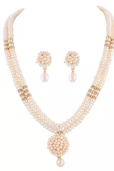 White Freshwater Pearl Layered Necklace Set