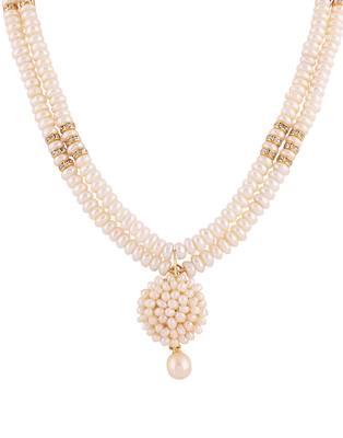 White Freshwater Pearl Layered Necklace Set 3
