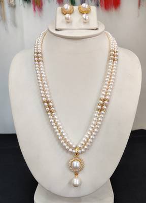 Real Natural Pearl Layered Necklace Set 1