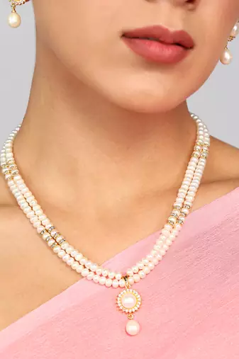 Real Natural Pearl Layered Necklace Set
