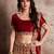 Maroon Velvet Mirror Work Lehenga Choli With Dupatta