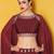 Maroon Art Silk Zari Work Lehenga Choli Plain Dupatta