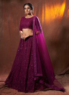 Wine Color Designer Lehenga Choli With Soft Dupatta 3