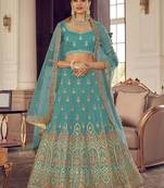 Turquoise Color Gota Work Lehenga Choli Dupatta