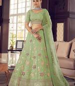 green Color Designer Lehenga Choli With Dupatta