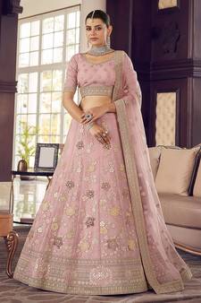 peach Color organza Base Gota Work Lehenga Choli With Soft Net Dupatta
