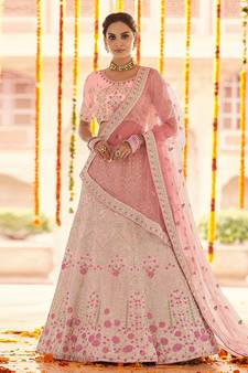 pink Color Georgette Base Lehenga Choli With Soft Dupatta