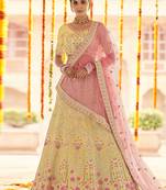 Yellow Color Georgette Base Zari, Gota & plain Work Lehenga Choli With Dupatta Set