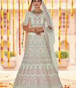 Pista Color crepe Material plain Work Lehenga Choli With Soft Net Dupatta Set