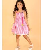 Pink Pancham frock with potli bag