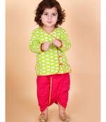 Green   pink Krish Angrakha Dhoti