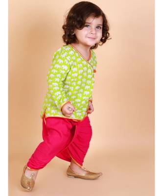Green   pink Krish Angrakha Dhoti 2