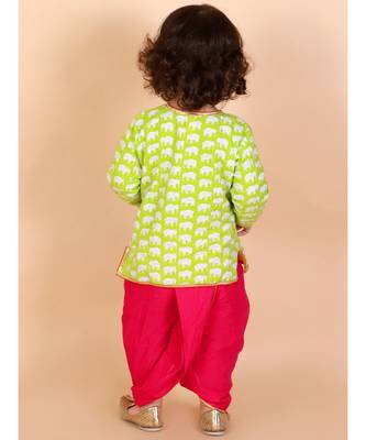 Green   pink Krish Angrakha Dhoti 4