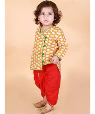 Yellow   Red Krish Angrakha Dhoti 2