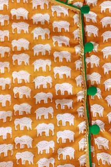 Yellow   Red Krish Angrakha Dhoti