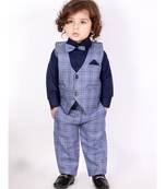 Grey  Party Wear suit with bow-tie