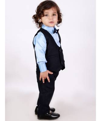 Navy   blue Party Wear suit with bow-tie 2