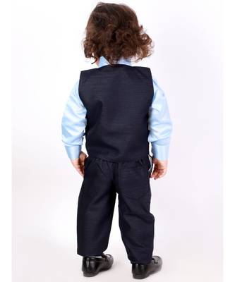 Navy   blue Party Wear suit with bow-tie 4