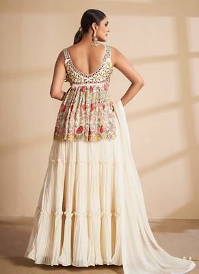 Classic Off White Long Lehenga Choli With Dupatta 2