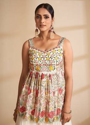Classic Off White Long Lehenga Choli With Dupatta 3