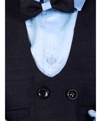 Navy   blue Party Wear suit with bow-tie 5