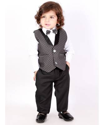 Black   white Party Wear suit with bow-tie 1
