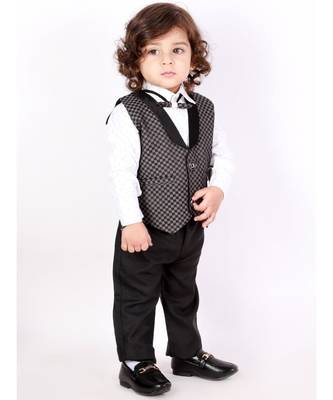 Black   white Party Wear suit with bow-tie 2