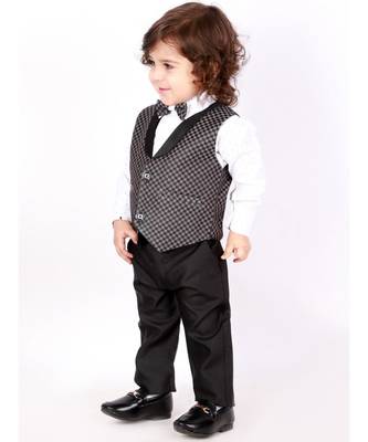 Black   white Party Wear suit with bow-tie 3