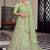 Pista Color organza Base Mirron & plain Work Lehenga Choli With Dupatta