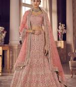 peach Color Lehenga Choli With Soft Net Dupatta Set