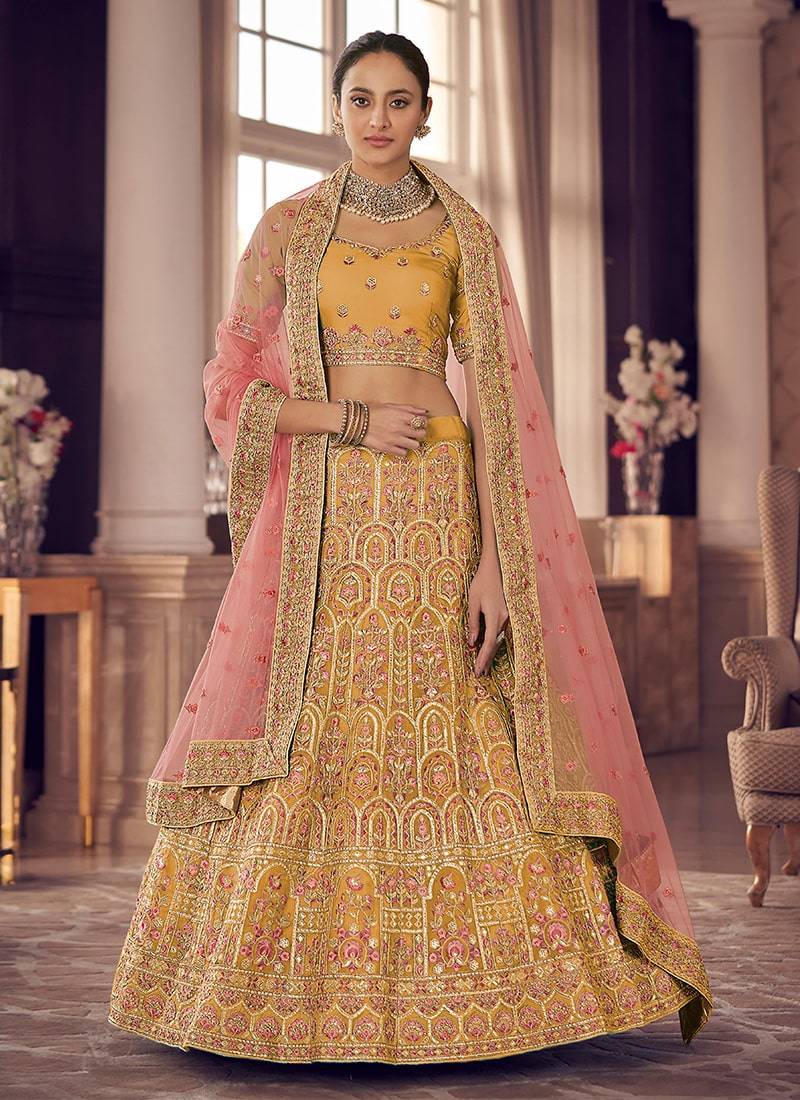 Yellow Color Gota Work Lehenga Choli Witj Dupatta