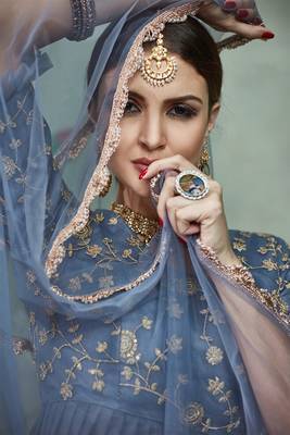 grey Color Party Wear Soft Net Base Designer Lehenga Choli 3