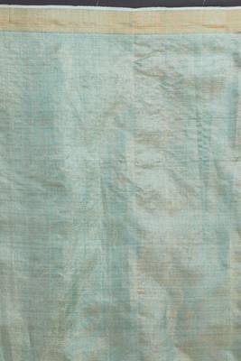 Green hand woven tussar silk saree with blouse 5