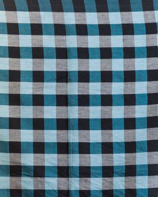 Blue hand woven cotton saree with blouse 5
