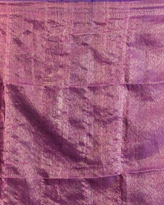 Blue hand woven matka silk saree with blouse 5