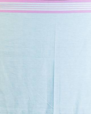 Aqua blue hand woven cotton saree with blouse 5